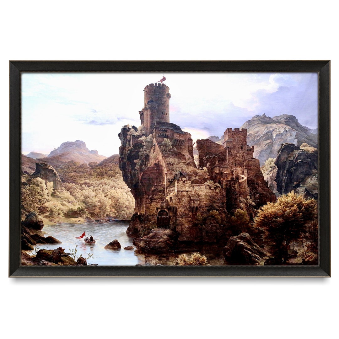 Medieval Fantasy Castle Painting, Fine Art Print, Castle Art, Antique ...