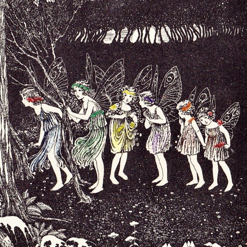 Fairy Illustration Art Print, Black and White Illustration, Ida Rentoul ...