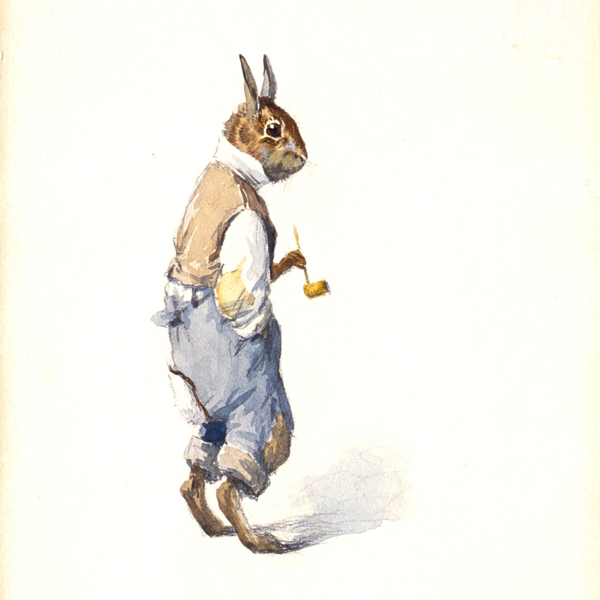 Br'er Rabbit, Briar Rabbit Watercolor, Vintage Antique Rabbit in ...