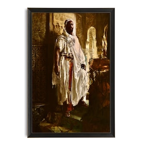 The Moorish Chief, Orientalist 19th Century Art, Black Man, African Man, Art History, People of Color, Muslim Man, Black King, Gold