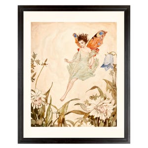 Vintage Fairy Art, Fairies and Flowers Art, Reproduction Fairy Illustration, Fairy Illustration, Cottagecore Fairycore Art, Fairy Art Print