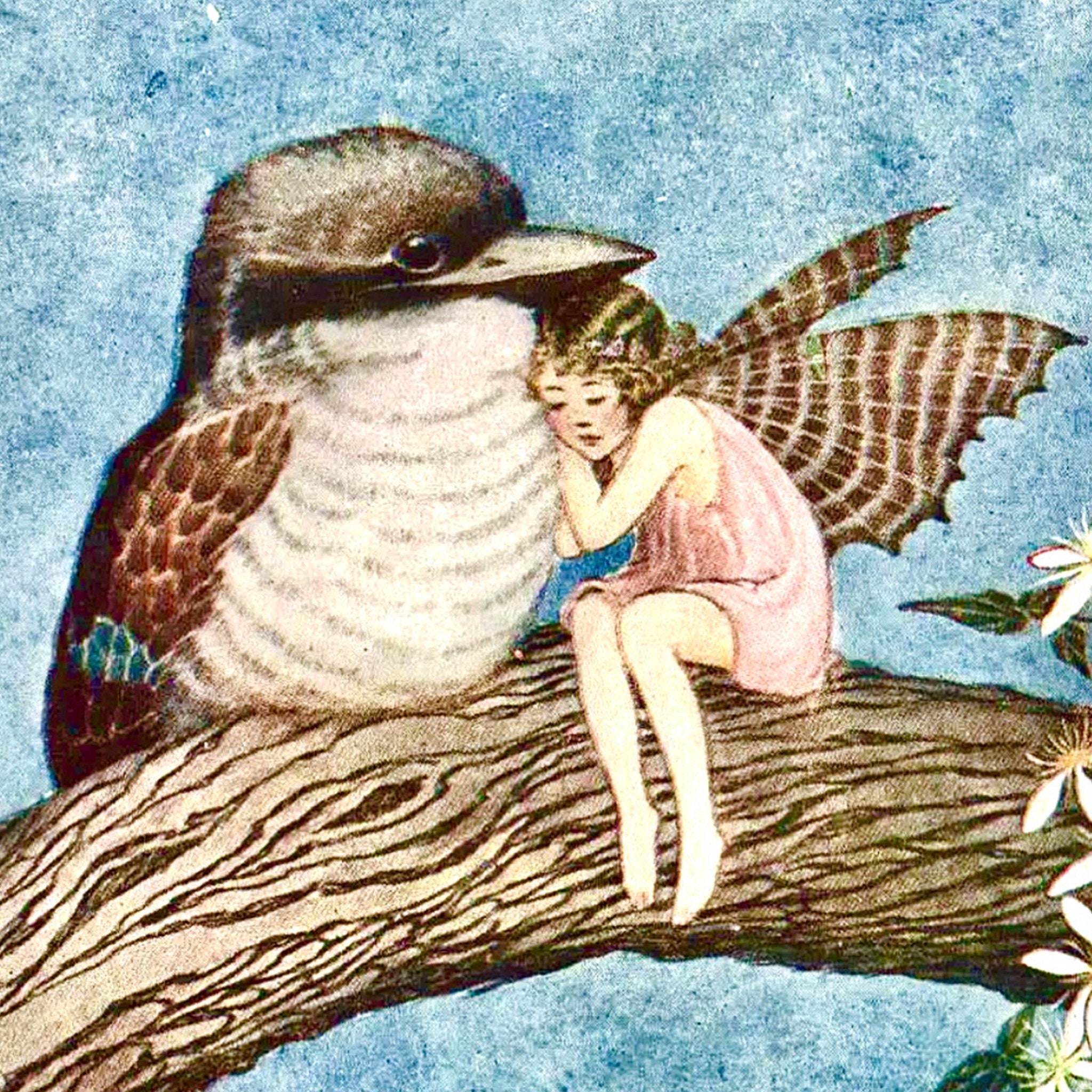 Reproduction Fairy Illustration, Sleeping Fairy and Bird, 5x7, Bridget ...