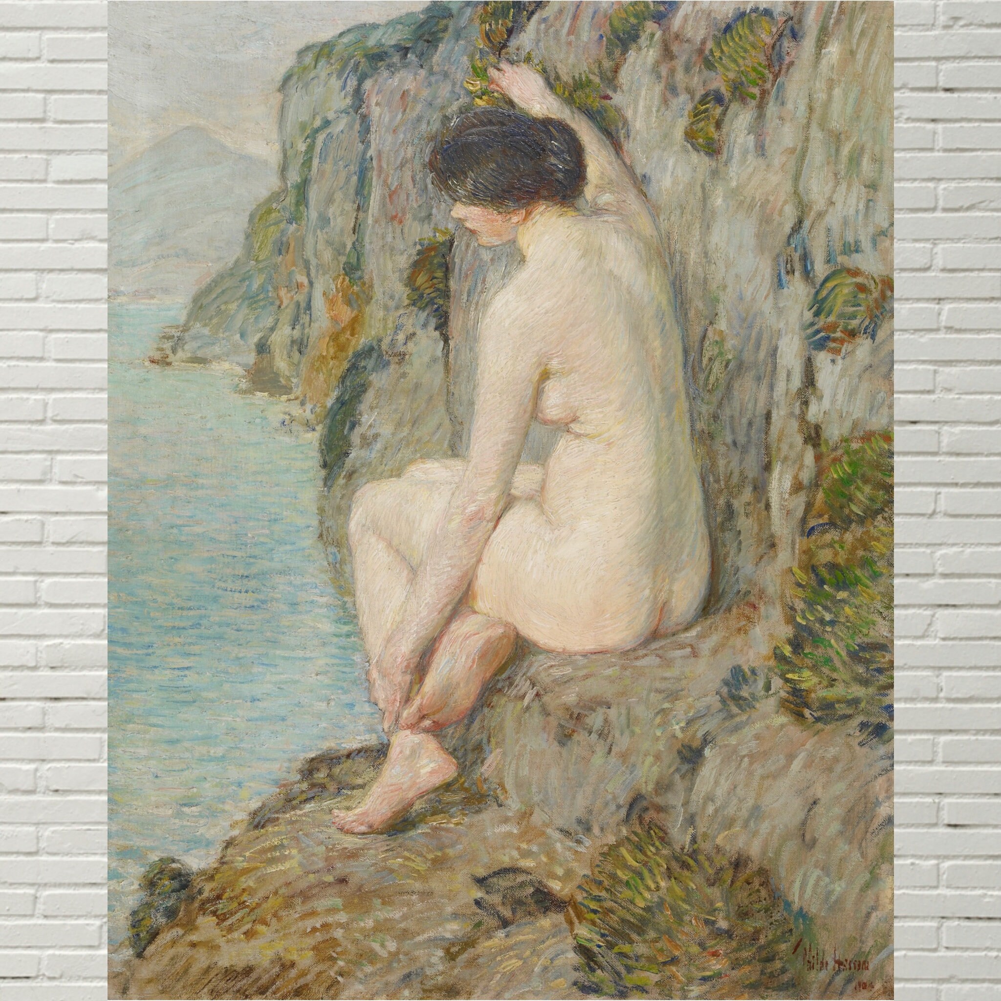 nudist nls.com model' Impressionist Nude Woman on Seaside Cliff, Childe Hassam, Fine Art Print,  Art Nouveau, the Lorelei, Antique Tasteful Nude, Light Neutral Art - Etsy