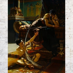 David and Saul, Julius Kronberg, High Quality Fine Art Print, David Playing his Harp for Saul, Dark Moody Art, Classical Antique Painting