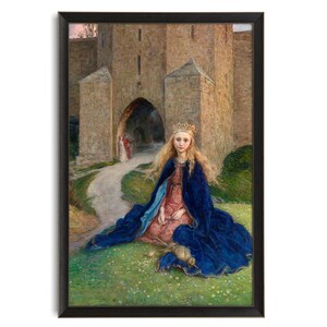 The Princess, 19th Century Princess Art,  Little Girl Princess and Castle, Fairytale Princess Painting Art Print, Hanna Pauli-Hirsch