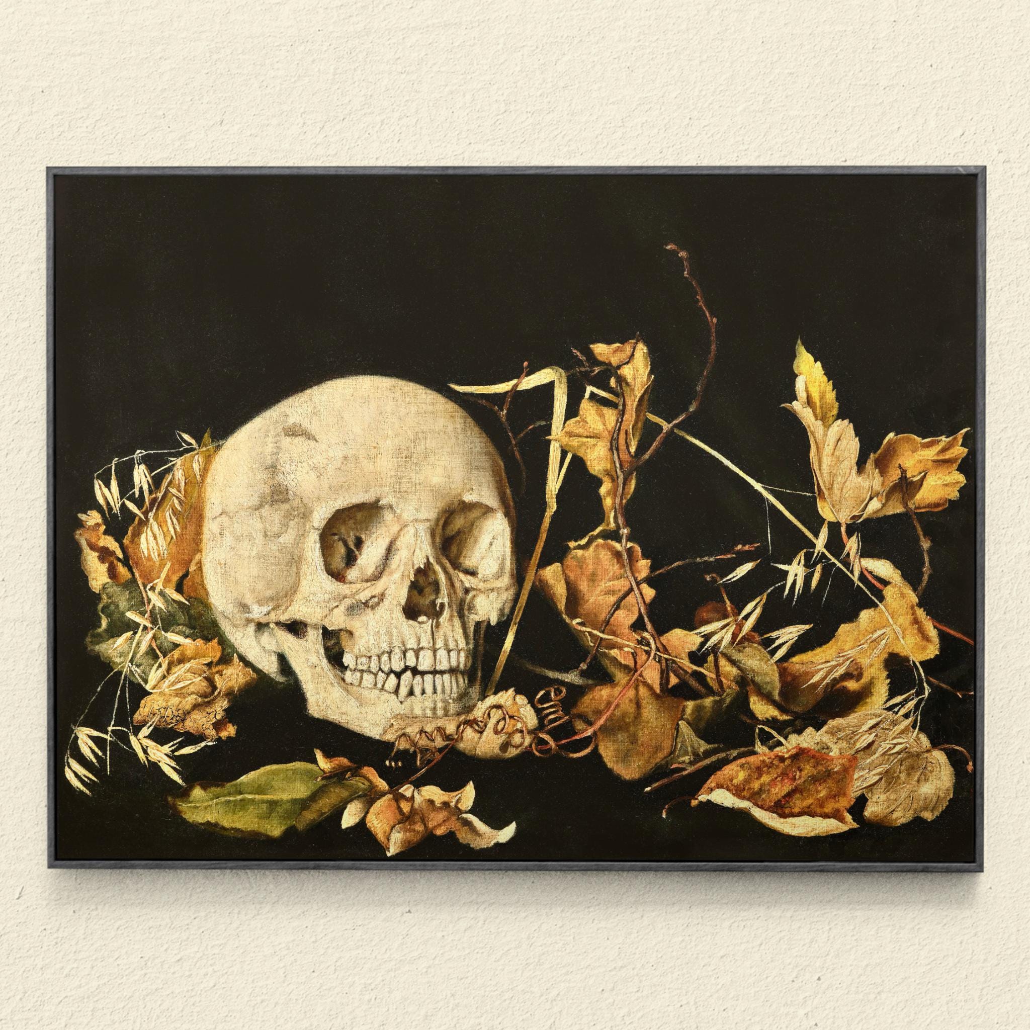 Memento Mori Skull Art Print, 19th Century Vanitas Painting, Gothic ...