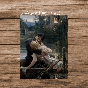 Lovers in the Small Boat aka Demon Love, Maximilian Pirner Art Print, Romantic Antique Art, Moody Sensual Art, Couple Kissing, Vintage Art image 6