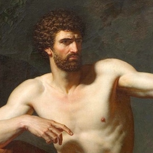 Nude Roman Soldier, Classical Male Nude, Italian Man Painting, High