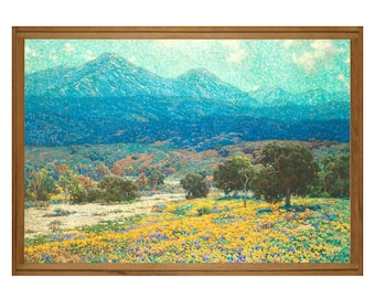 Vintage California Landscape, Colorful Impressionist Painting, California Poppies, Granville Redmond, High Quality Fine Art Print, 1920s