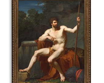 Nude Roman Soldier, Classical Male Nude, Italian Man Painting, High Quality Art Print, 18th Century Male Nude, Nude Warrior, Gay Male Art