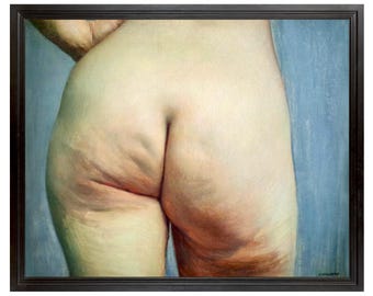 Buttocks Study Art Print, Female Nude Art, Felix Vallotton Painting, Light Blue Bedroom Wall Art
