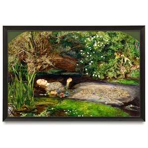 Ophelia Art Print, Victorian Art, Pre-Raphaelite Style, John Everett Millais, Elizabeth Siddal, Gothic Romantic Art, Ophelia Painting