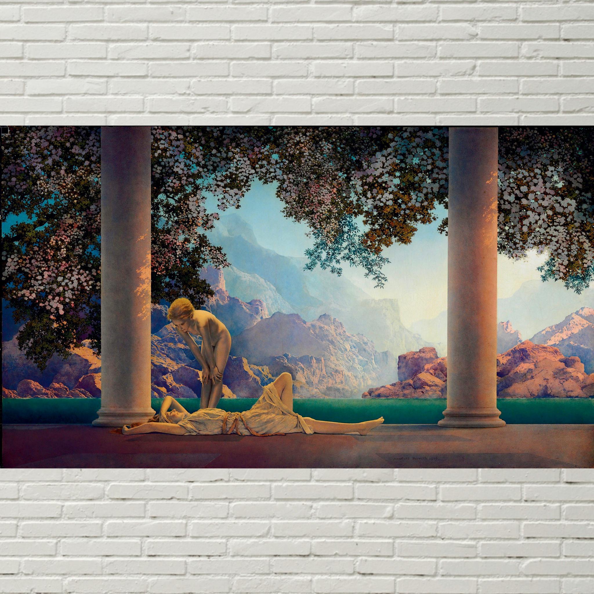 Art Deco Poster Art, Daybreak, Maxfield Parrish, 1920 Reproduction