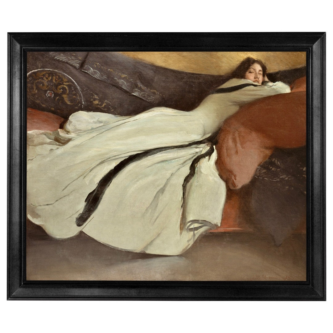 Victorian Woman Laying on Sofa, John White Alexander, Fine Art Print ...