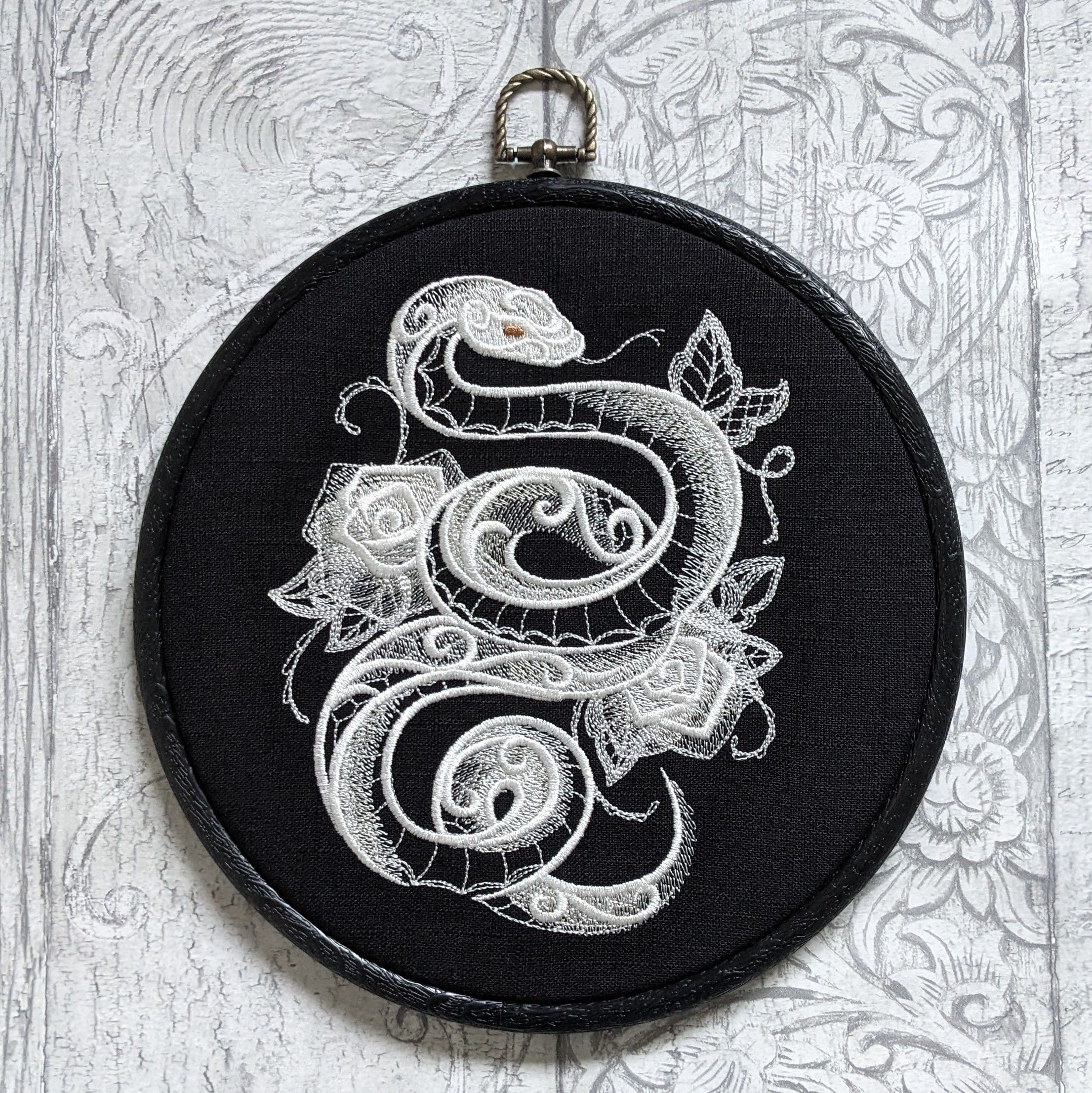 Lace Snake Embroidery Art. Machine Embroidery 8