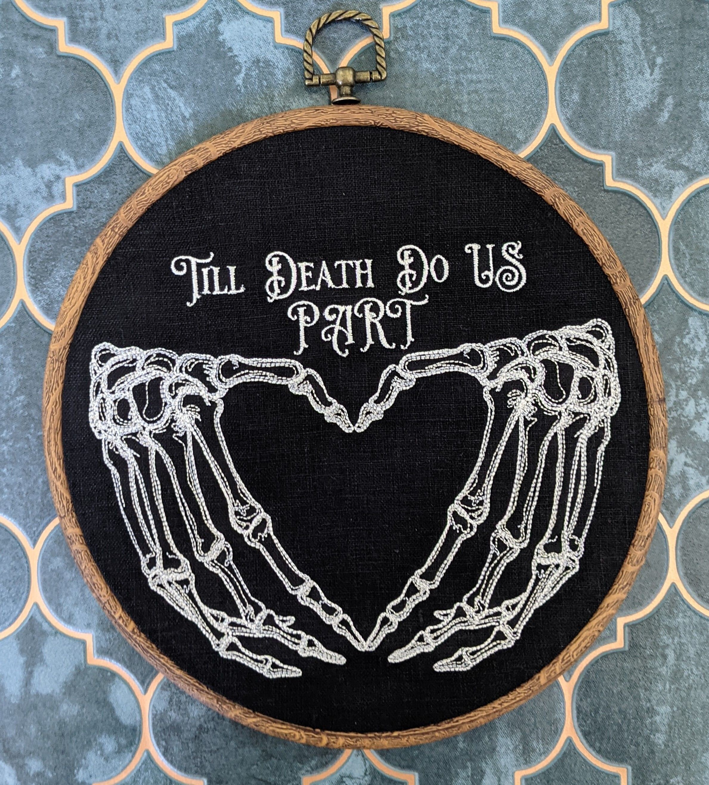 Till death do us part. Machine embroidery 8 hoop. Gothic Etsy