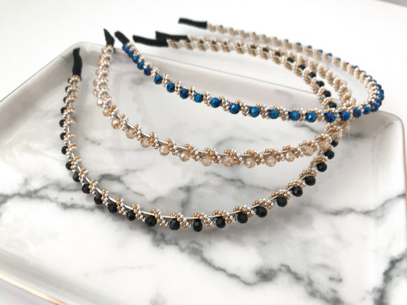 Crystal Rhinestone Embellished Headband | Thin & Elegant  display picture 2