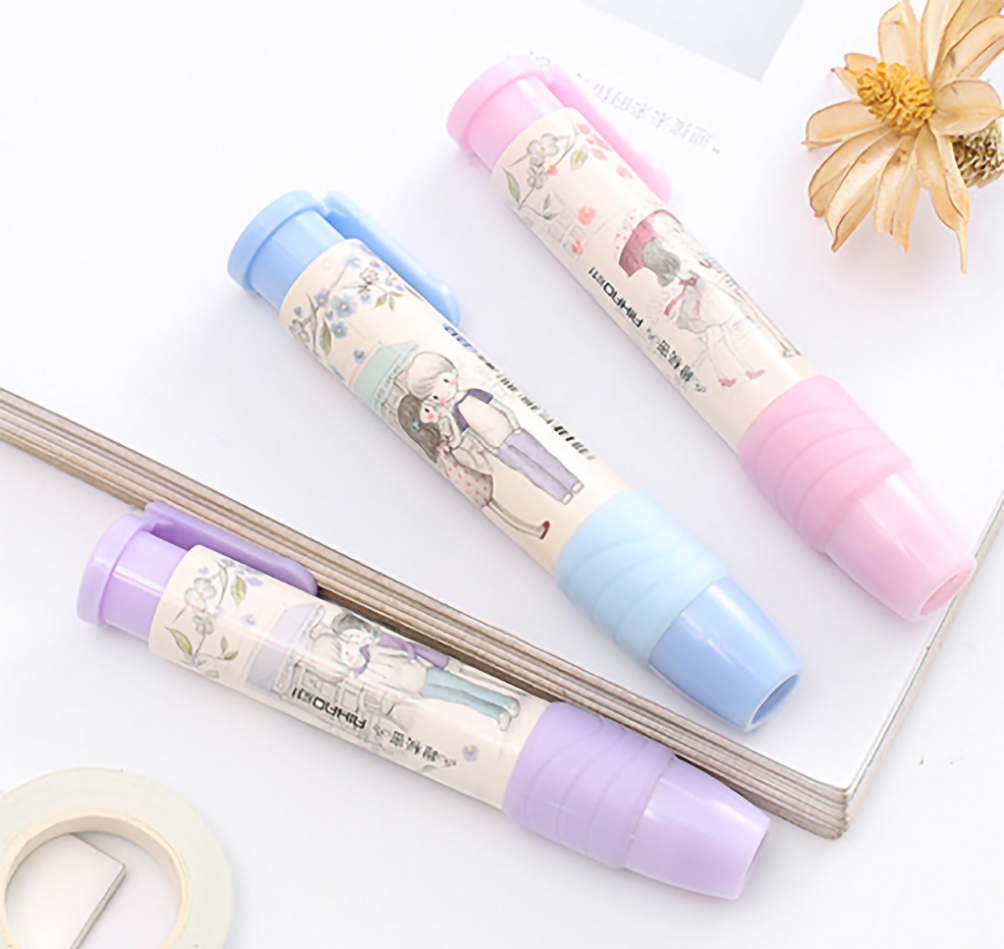 Kawaii Cute Pen Eraser Retractable Rubber For Office Etsy