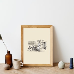 Daniel and the Lions Den Wall Print - Gospel Prints - Biblical Image - Digital Print - 5x7 - 8x10 - 11x14 - 12x18 - 19.75x27.5
