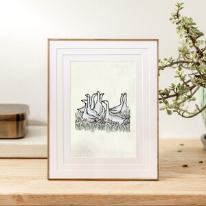 Cottage Decor Print - Cottagecore - Wandering Ducks - Duck Wall Print - Digital Print