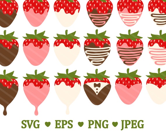 Chocolate Covered Strawberry SVG Clipart Strawberries - Etsy