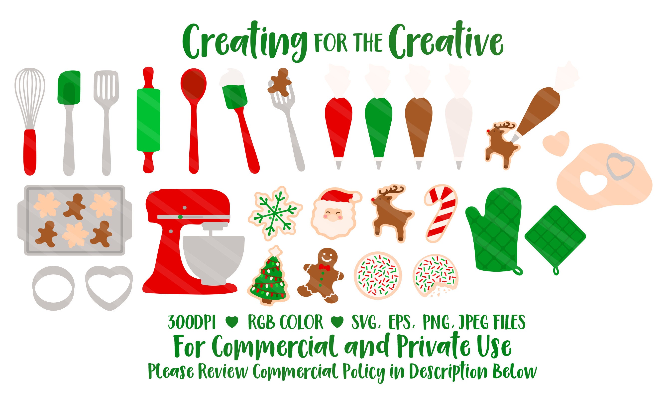 Christmas Cookie Baking SVG Clipart Mixer Frosting Icing Etsy