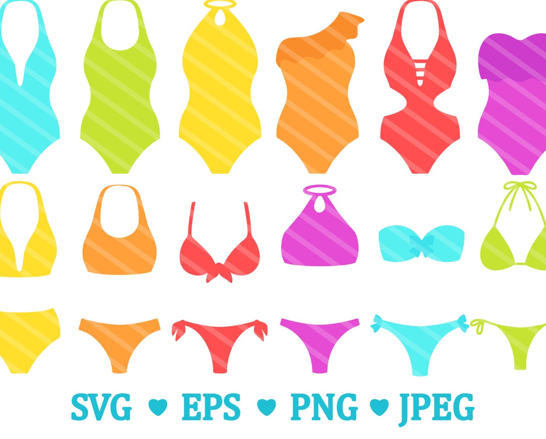 Summer Swimsuit SVG Clipart Bikini Pool Party Fourth of July Vacation ...