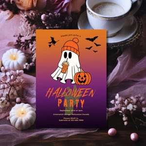 Invito modificabile per una festa di Halloween per adulti, Invito per una festa in costume di Halloween, Compleanno di Halloween, Invito glam, stampabile o digitale