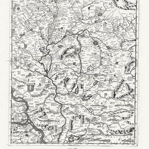 Danubio: Coronelli (Vicenzo 1650-1718), Corso del Danubio (Planche 5 de 6), 1693, mapa sobre lienzo de algodón pesado, 22x27" aprox.