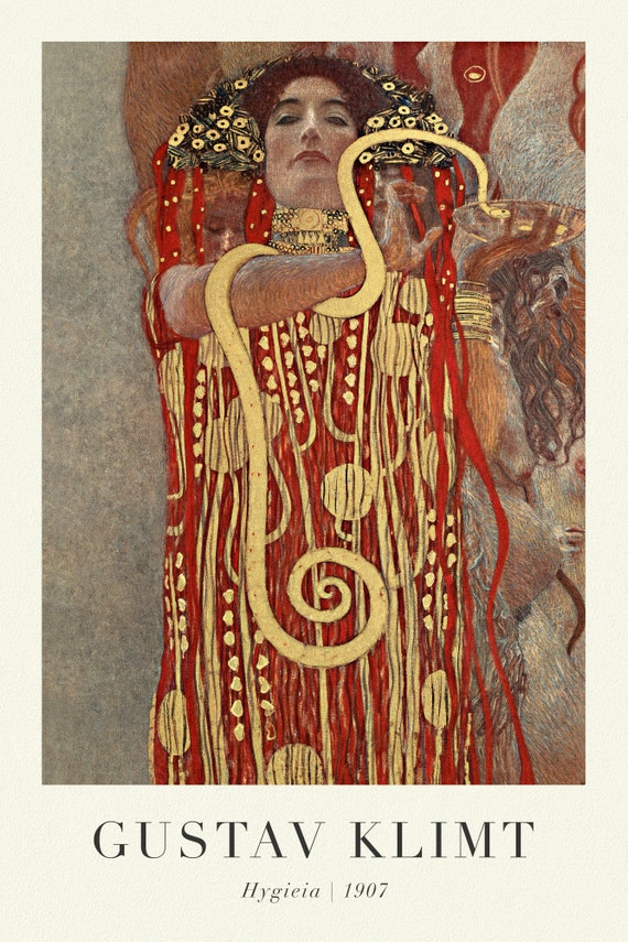 Gustav Klimt 01, Hygeiea, art print (giclee) on durable cotton canvas, 50 x 70 cm or 20x25" approx.