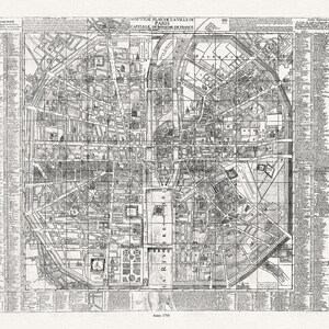 Paris: Rocher, Nouveau plan de la Ville de Paris, Capitale du Royaume de France, 1700 , carte sur toile de coton lourd, 22x27 » environ.