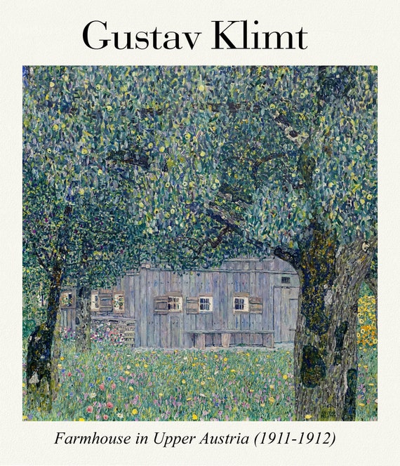 Gustav Klimt 20, Farmhouse in Upper Austria (1911-1912), art print (giclee) on durable cotton canvas, 50 x 70 cm or 20x25" approx.