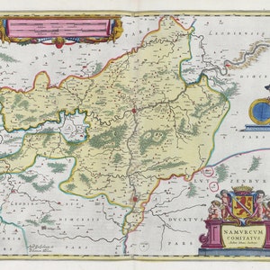 Low Countries, Namvrcvm Comitatvs, 1665, Blaeu auth.