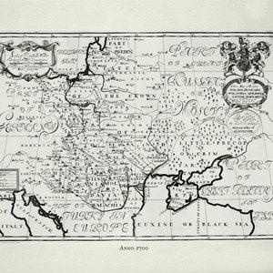 Nouvelle carte de la Pologne actuelle, Hongrie, Walachia, Moldavie, Petit Tartary, 1740, carte sur toile de coton lourd, 22x27 » environ.