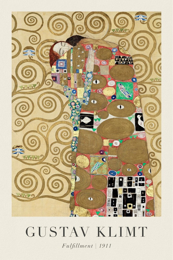 Gustav Klimt  06-Fulfillment, art print (giclee) on durable cotton canvas, 50 x 70 cm or 20x25" approx.