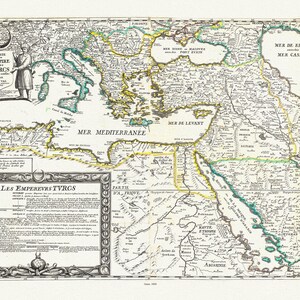 Turkey: Carte de l'Empire des Turcs et de ses confins, 1604, Du Val auth., map on heavy cotton canvas, 20 x 25" approx.