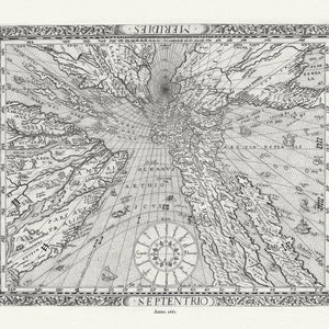 Diagram No. 6) (Nuremberg Sundial Map in Gnomonic Projection., 1660, Ritter auth. celestial map, 50 x 70 cm or 20 x 25" approx.