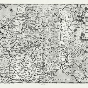 Pologne: Gastaldi, Polonia, 1568, carte sur toile de coton lourd, 22x27 » environ.