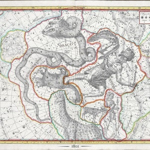 Celestial III, 1801, Bode auth., map on heavy cotton canvas, 50 x 70cm, 20 x 25" approx.