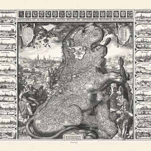 Países Baixos, Leonis Belgici, 1611, Visscher auth., mapa em tela de algodão durável, 50 x 70 cm ou 20x25" aprox.