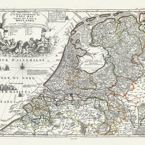 Niederländer: Les Provinces Unies ou la Partie Septentrionale des Pays Bas Connüe sous le nom de Hollande, 1689, Nolin auth., 50 x 70 cm