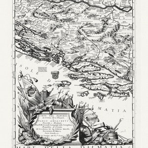 Danubio: Coronelli (Vicenzo 1650-1718), Corso del Danubio (Planche 1 de 6), 1693, mapa sobre lienzo de algodón pesado, 22x27" aprox.