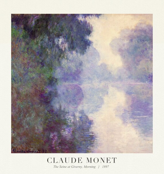 Claude  Monet 74, The Seine at Giverny, Morning, 1897, art print (giclee) on durable cotton canvas, 50 x 70 cm or 20x25" approx.