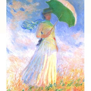 Claude Monet 66, Frau mit Sonnenschirm, 1886, Kunstdruck (Giclee) auf strapazierfähiger Baumwollleinwand, 50 x 70 cm oder 20x25" ca.