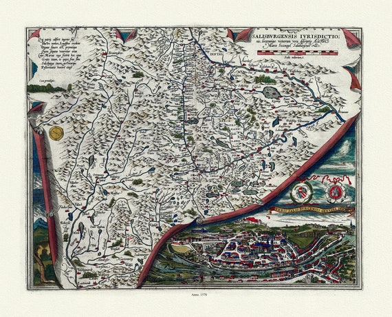 Austria: Ortelius (Abraham, 1527-1598), Theatrum Orbis Terrarum, Salisburgensis Jurisdictio, 1570 Ver. II