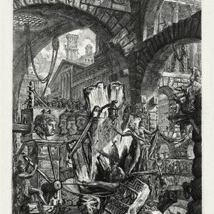 Giovanni Battista Piranesi, Le Carceri d'Invenzione (Les prisons de l'invention), Planche XVII, 1760, auf schwerem Baumwollleinen, ca.