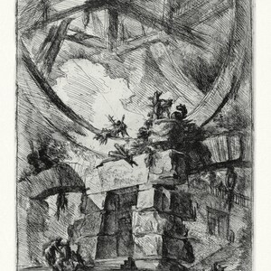 Giovanni Battista Piranesi, Le Carceri d'Invenzione (Les prisons de l'invention), Planche XVI, 1760, auf schwerem Baumwollleinen, ca.