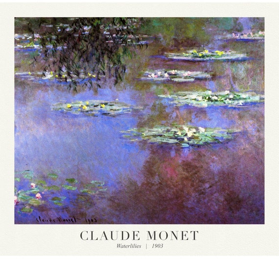 Claude  Monet 81, Waterlilies, 1903, art print (giclee) on durable cotton canvas, 50 x 70 cm or 20x25" approx.