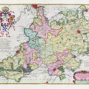 Pays-Bas, Castellaniae Siue Baronat Bornhemii Accurata delineatio, 1665, Blaeu auth.