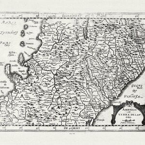Italia: Abruzzo et Terra di Lavoro, van Waesberge, Mercator et Cloppenburg auths., 1636 , mapa sobre lienzo pesado, 50 x 70cm, 20 x 25" aprox.